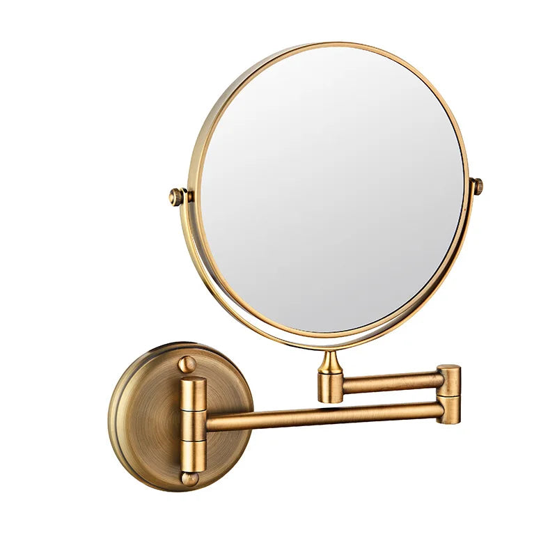 Miroir grossissant x3 double face — bras extensible mural doré (vue 7) - Nesty