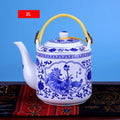 Théière en porcelaine bleu et blanc, grande capacité 2L (vue 7) - Nesty