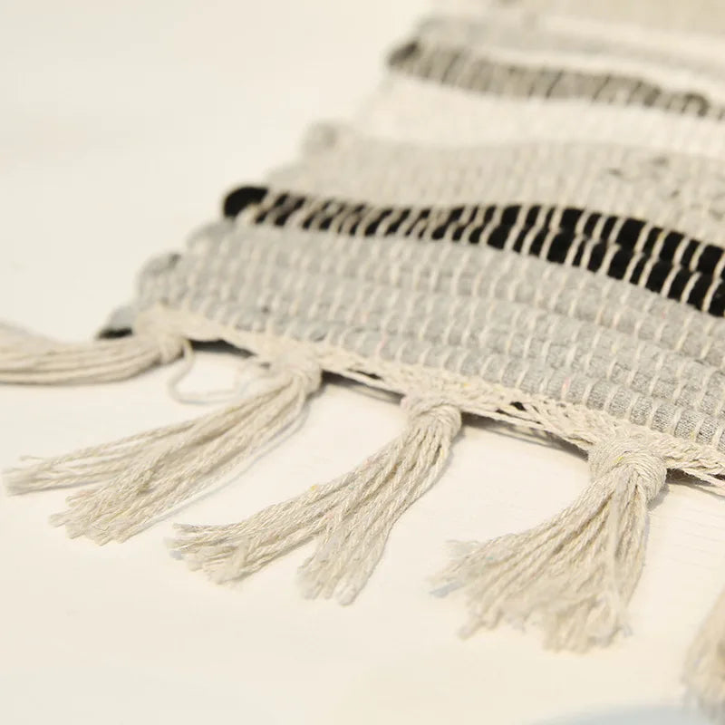 Tapis en chiffons tressés — franges bohème - Nesty (vue 5)