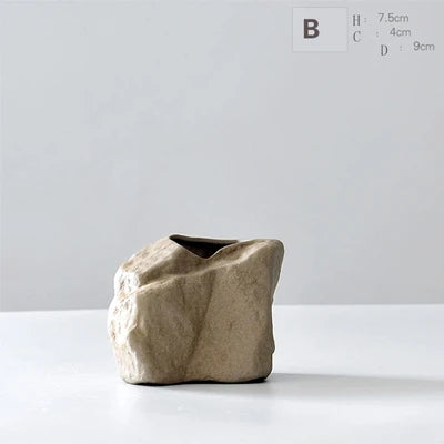Vase en céramique et pierre — forme organique moderne (vue 6) - Nesty