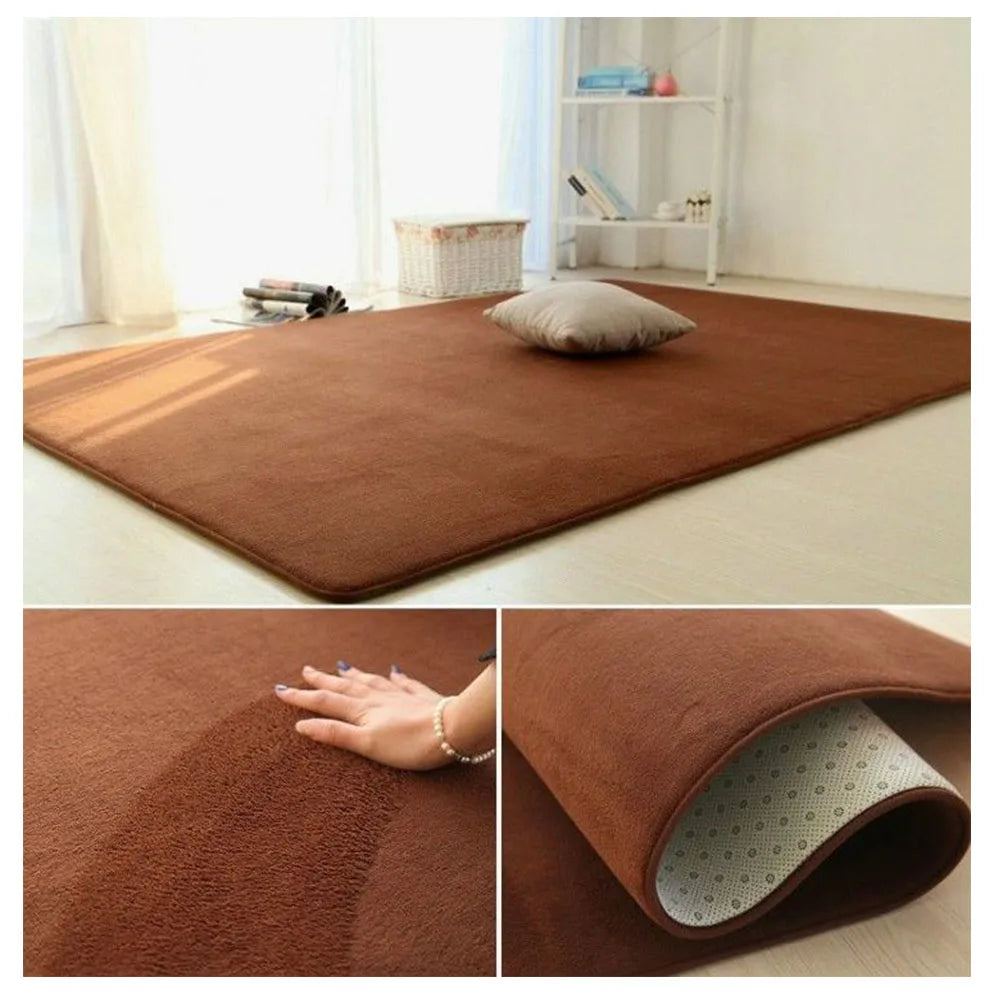 Tapis en velours corail uni Nesty - Plusieurs coloris (vue 6)