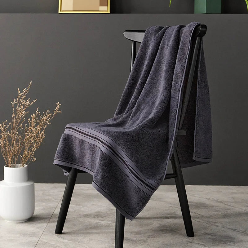 Set de serviettes en coton égyptien — bain et visage, à rayures - Nesty (vue 24)