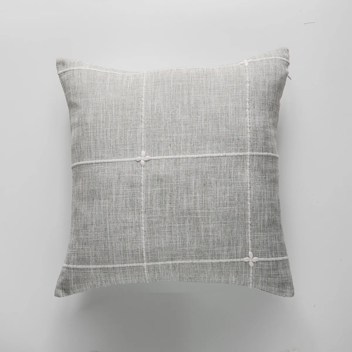 Housse de coussin en coton et lin Nesty - Rouge écarlate, matière épaisse (vue 10)