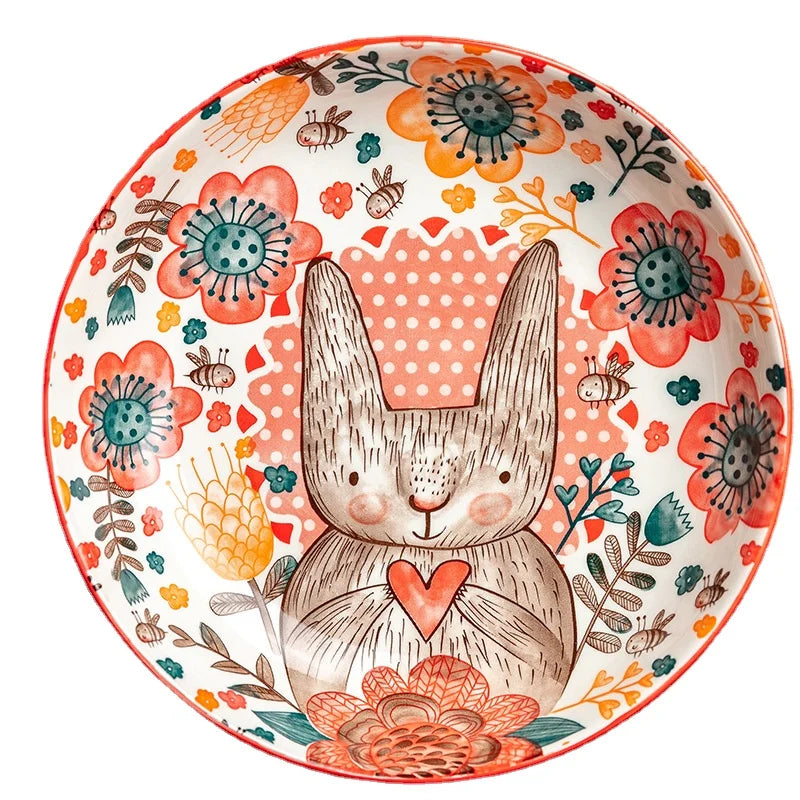 Bol en céramique peint à la main — motif lapin (vue 5) - Nesty