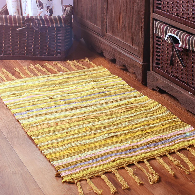 Tapis en chiffons tressés — franges bohème - Nesty (vue 6)