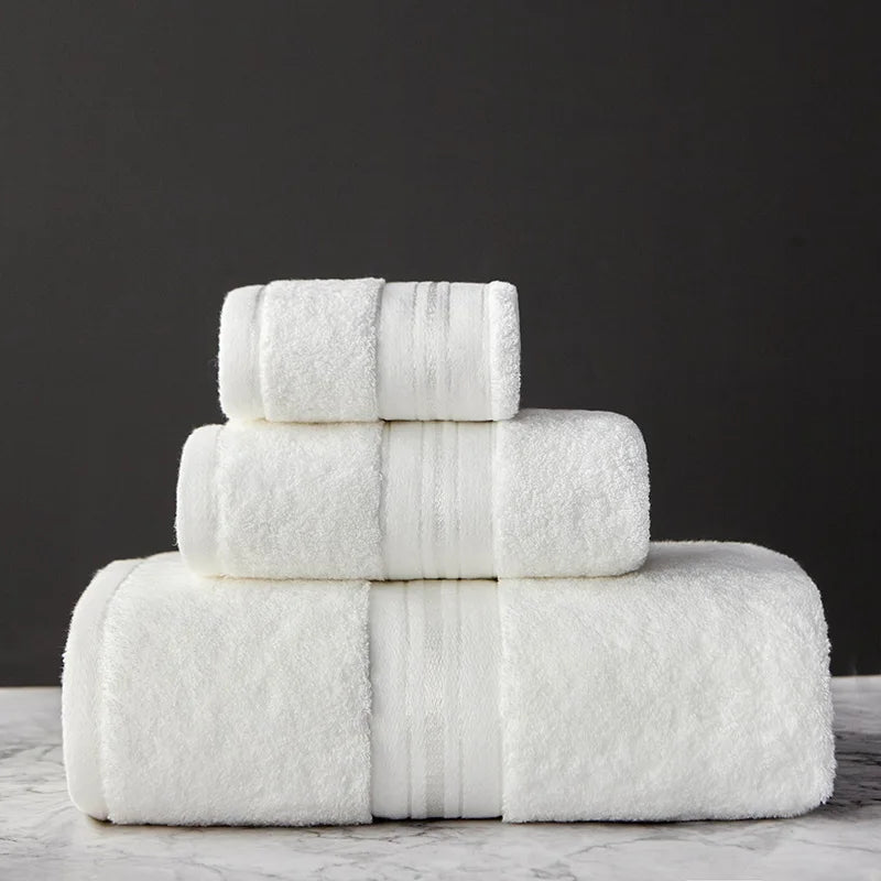 Set de serviettes en coton égyptien — bain et visage, à rayures - Nesty (vue 19)