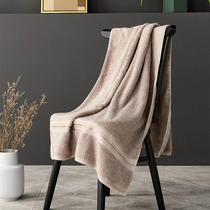 Set de serviettes en coton égyptien — bain et visage, à rayures - Nesty (vue 12)
