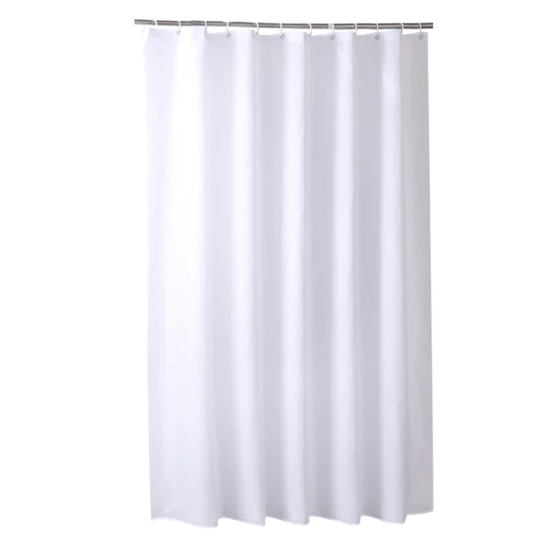 Rideau de douche blanc épais, grand format avec crochets (vue 7) - Nesty
