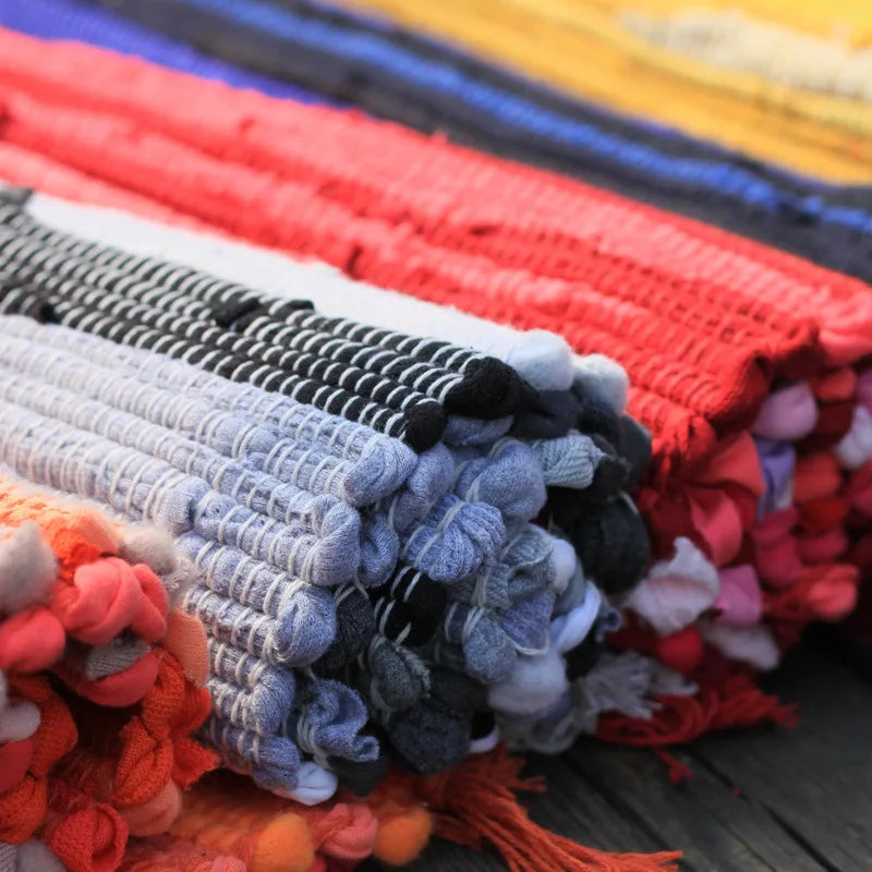 Tapis en chiffons tressés — franges bohème - Nesty (vue 4)