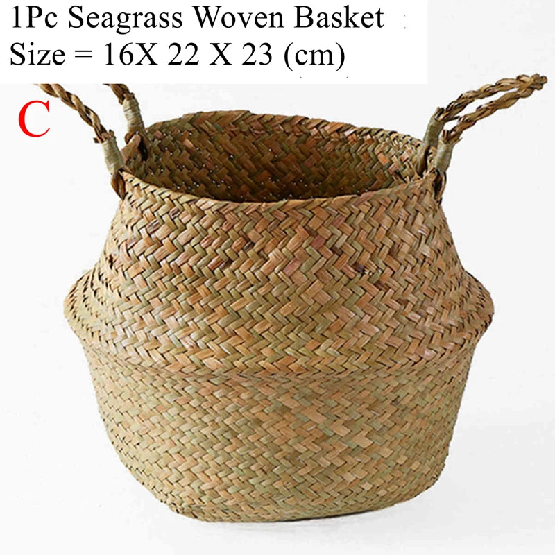 Corbeille tressée pliable en osier, cache-pot et rangement - Nesty (vue 7)