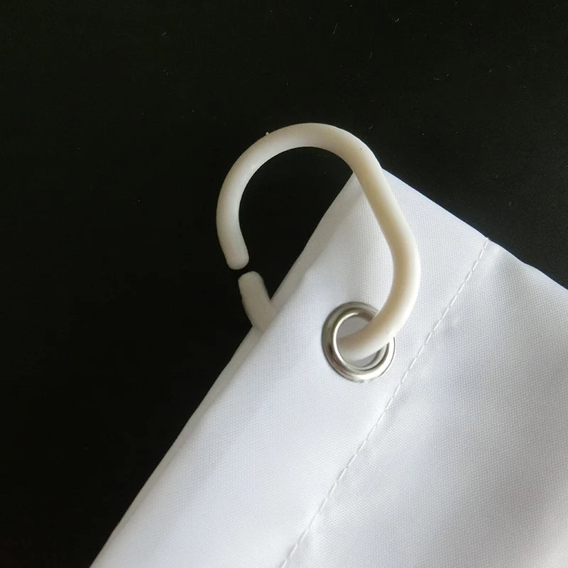 Rideau de douche blanc épais, grand format avec crochets (vue 5) - Nesty
