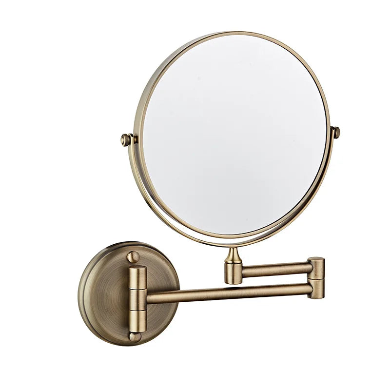 Miroir grossissant x3 double face — bras extensible mural doré (vue 10) - Nesty