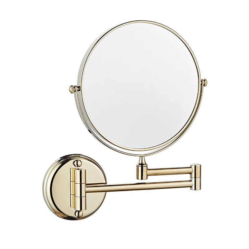 Miroir grossissant x3 double face — bras extensible mural doré (vue 8) - Nesty