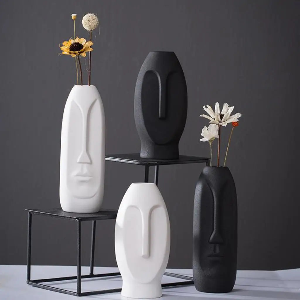 Vase visage en céramique — esprit nordique (vue 6) - Nesty