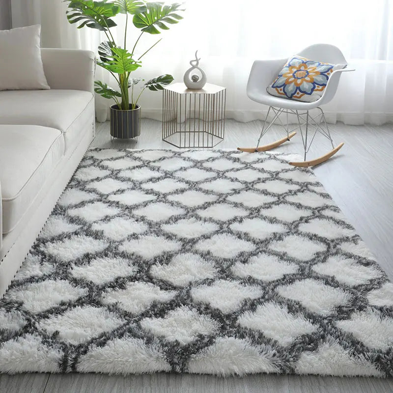 Tapis moelleux à motif géométrique Nesty - Style nordique (vue 9)