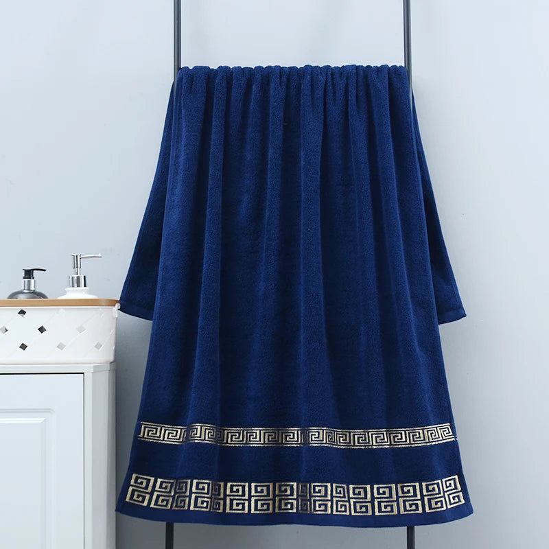 Duo de serviettes de bain noires en coton brodé - Nesty (vue 12)