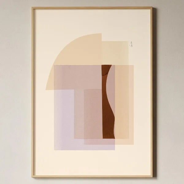 Toile imprimée géométrique texturée Nesty - Art mural minimaliste beige (vue 13)