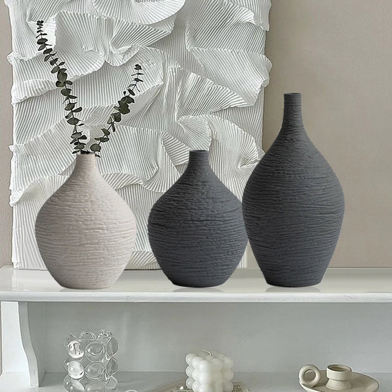 Vase en céramique à col étroit Nesty - Style nordique sobre (vue 6)