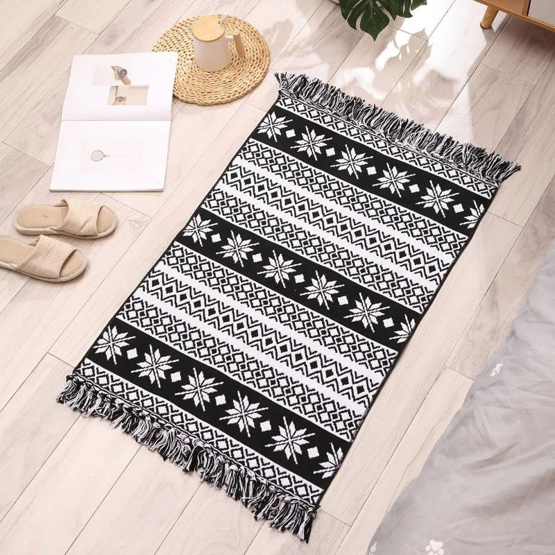 Tapis tissé main à franges — esprit bohème - Nesty (vue 16)