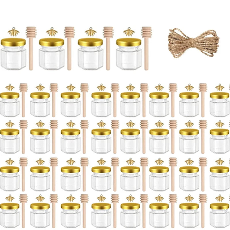 Set de mini pots à miel en verre avec cuillère en bois - Nesty (vue 9)