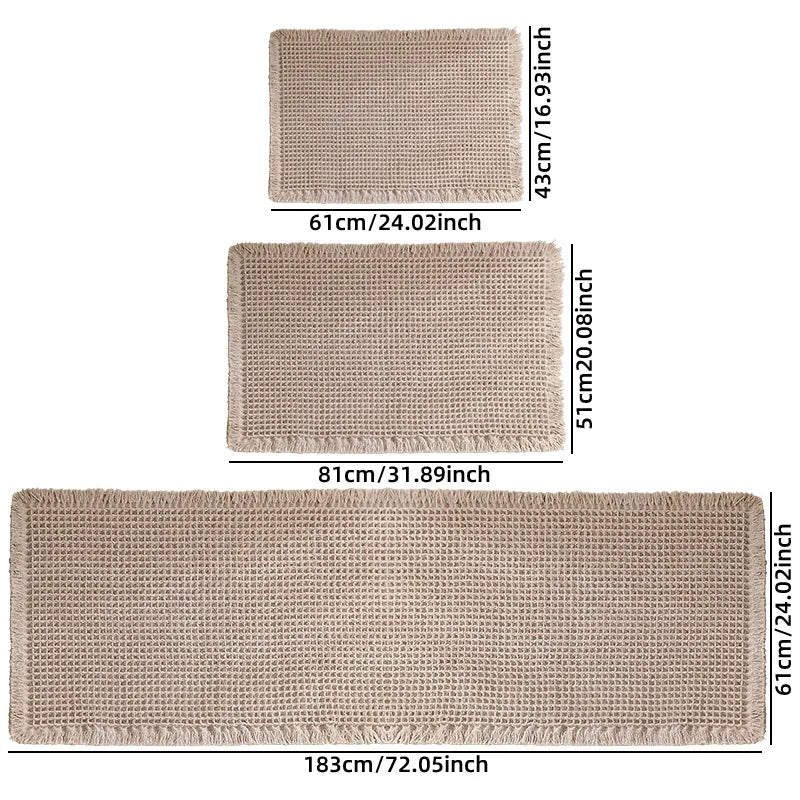 Tapis de bain gaufré à pompons Nesty - Absorbant et antidérapant (vue 6)