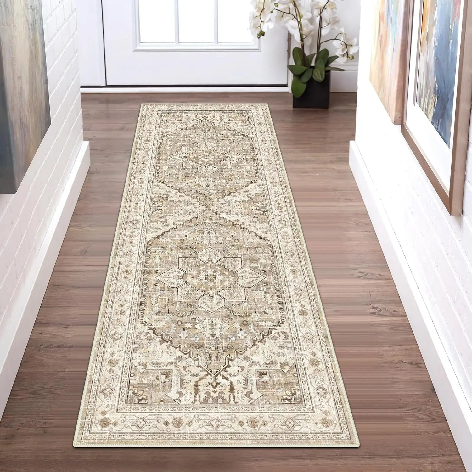 Tapis de couloir style persan Nesty - Chemin de couloir antidérapant (vue 12)