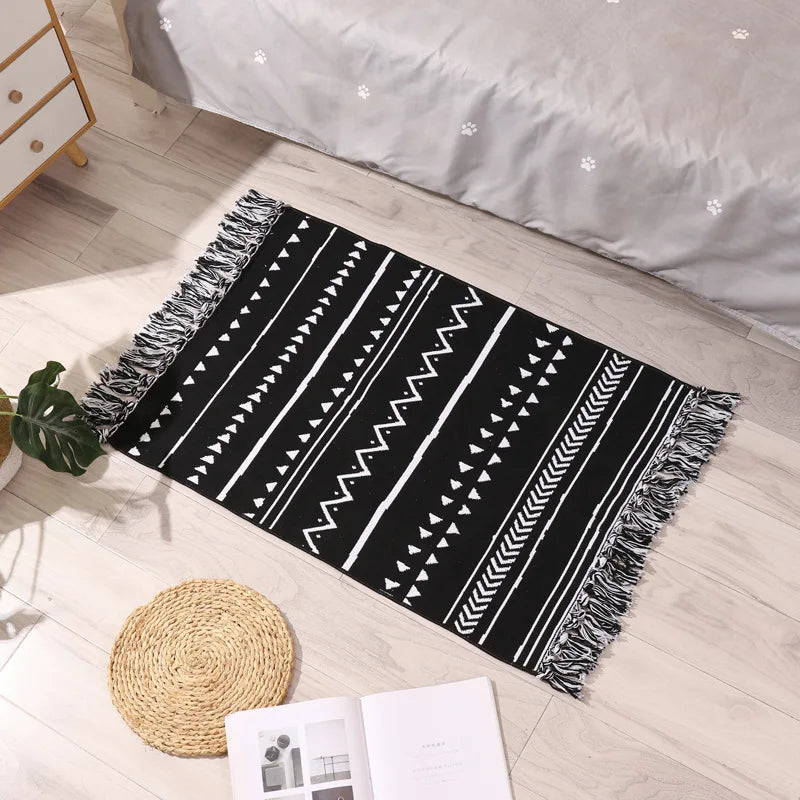 Tapis tissé main à franges — esprit bohème - Nesty (vue 22)