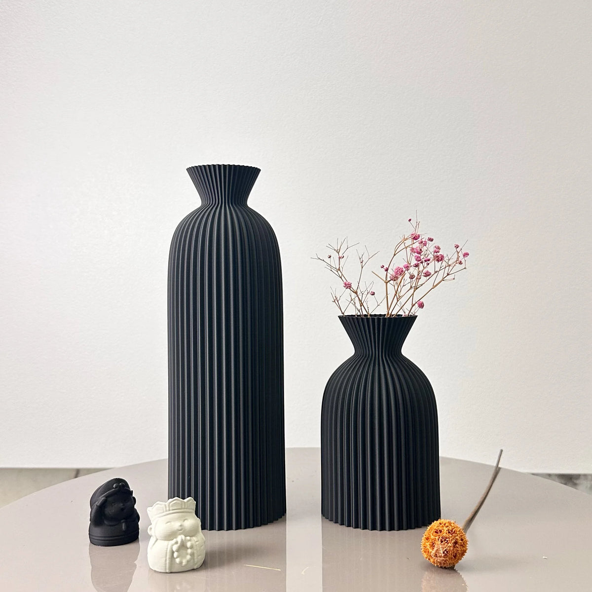 Duo de vases à motif ondulé pour fleurs séchées (vue 8) - Nesty