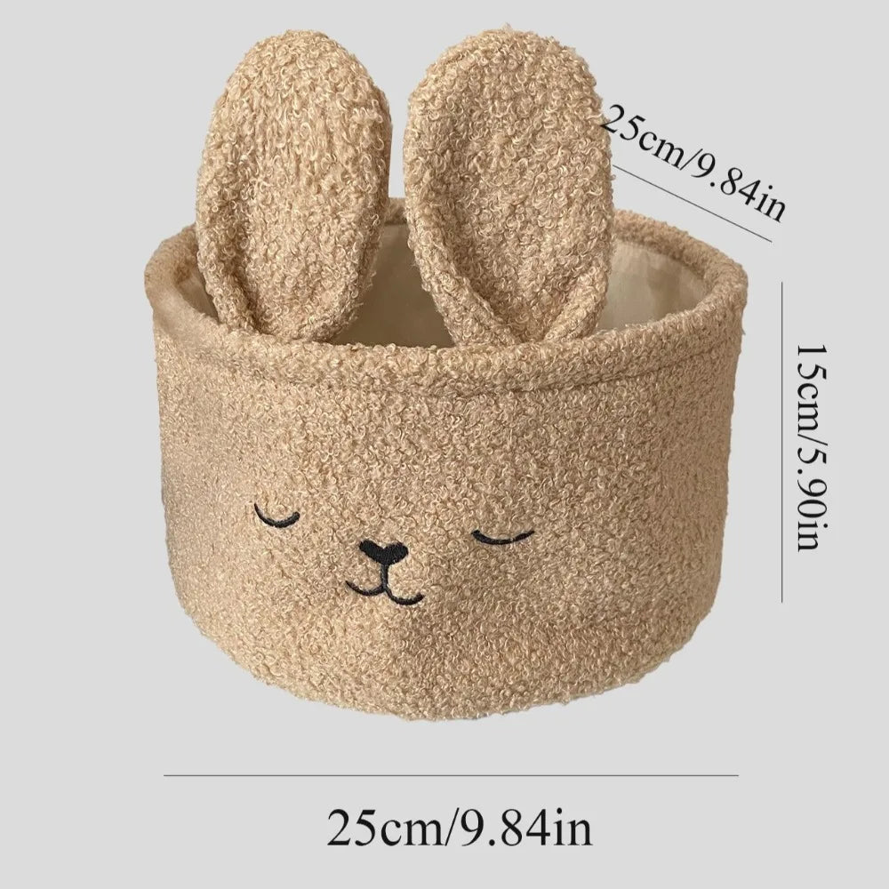 Panier de rangement en peluche oreilles de lapin (vue 5) - Nesty