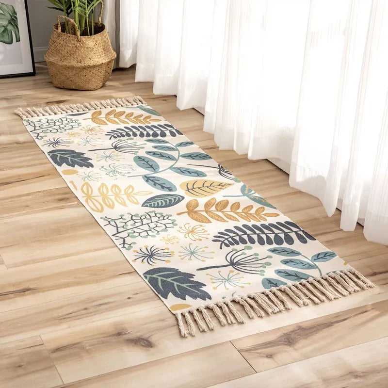 Tapis en coton et lin tissé main — motif berbère - Nesty (vue 14)