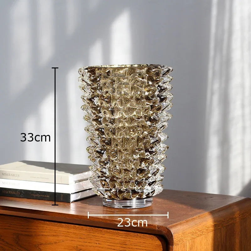Vase en verre froissé transparent (vue 15) - Nesty