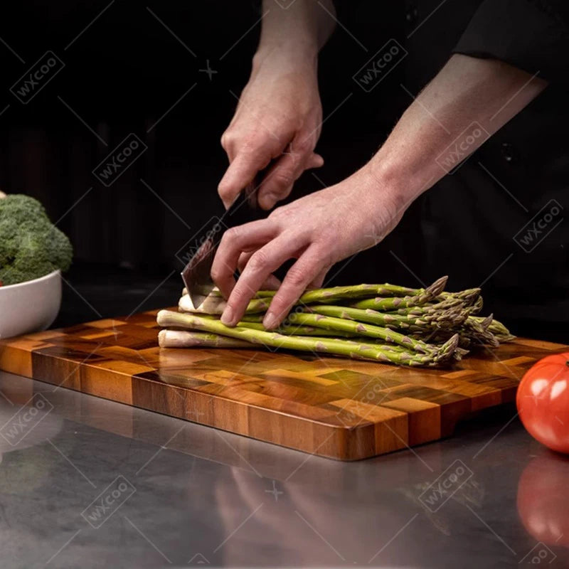 Planche à découper en bois double face, pour légumes et viande (vue 5) - Nesty