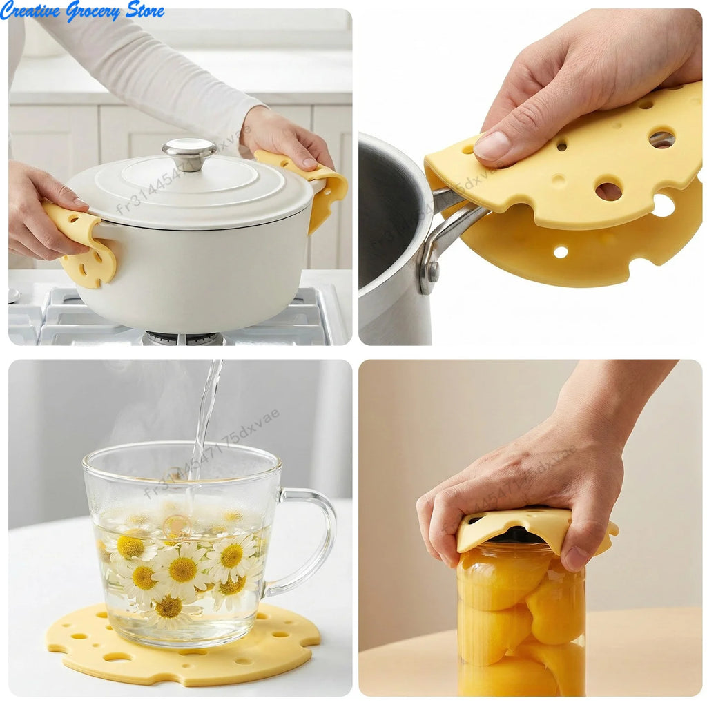 Dessous de plat en silicone forme fromage, résistant à la chaleur (vue 5) - Nesty