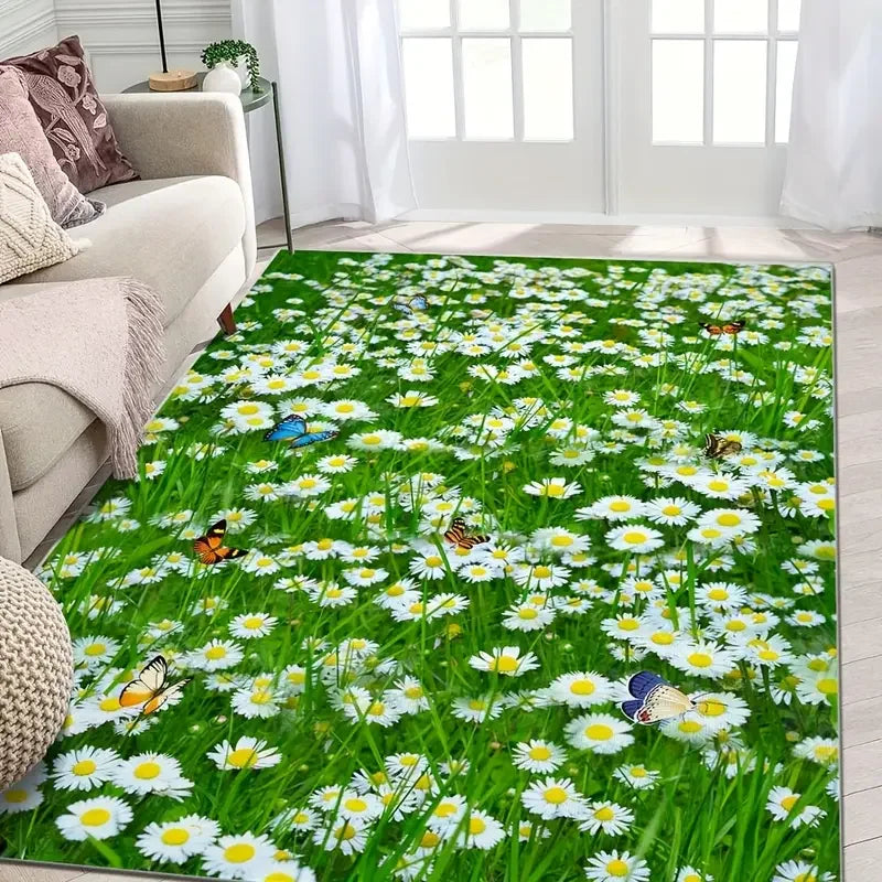 Tapis à motif marguerites pour chambre et salon Nesty (vue 10)