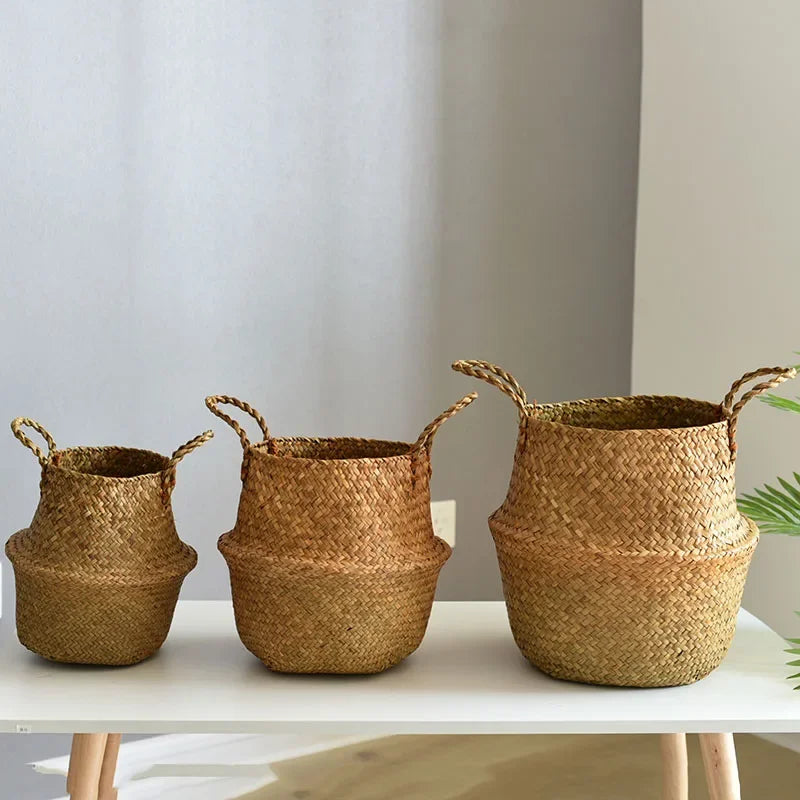 Panier en osier pour fleurs et linge, pot de jardin décoratif - Nesty (vue 3)
