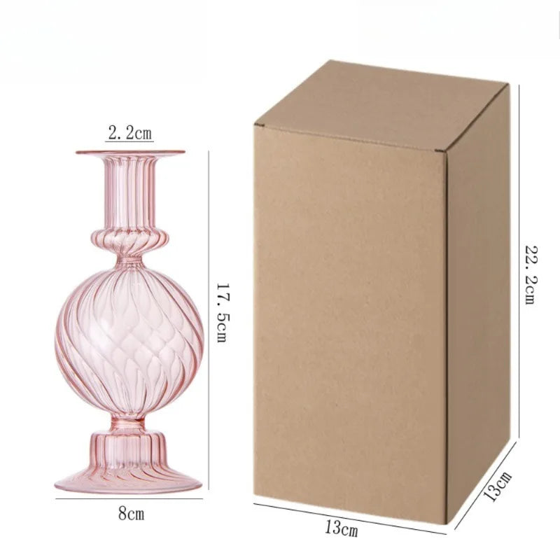 Bougeoir en verre coloré translucide, style nordique (vue 7) - Nesty