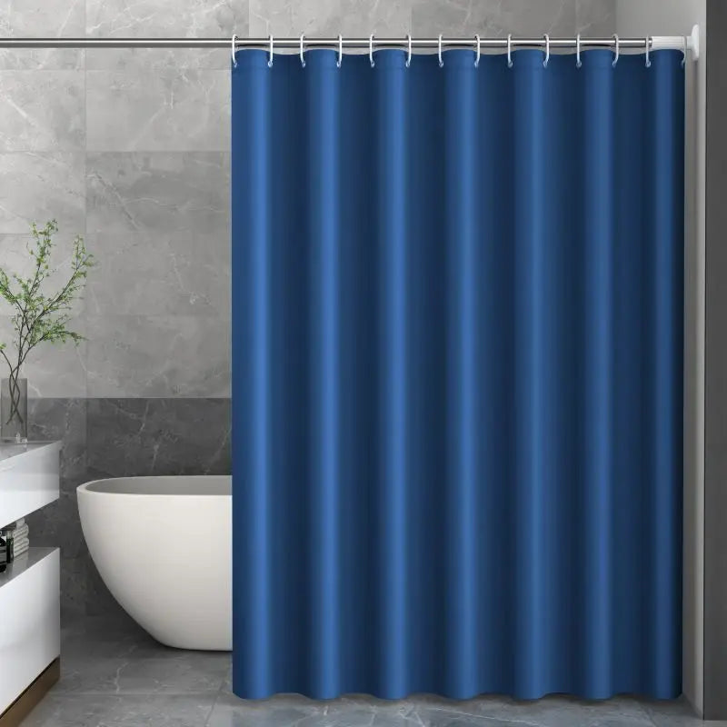 Rideau de douche bleu marine uni en PEVA, style simple et moderne - Nesty (vue 1)