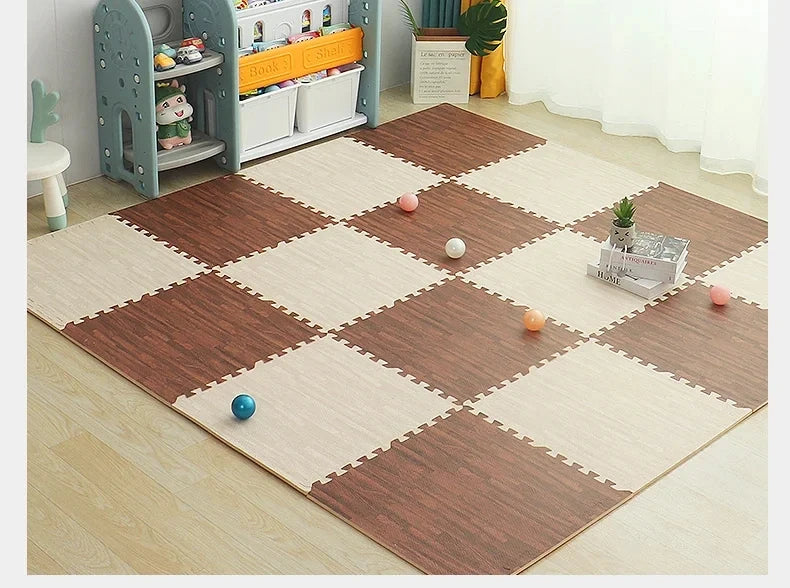 Tapis puzzle imitation bois — dalles à assembler (vue 7) - Nesty