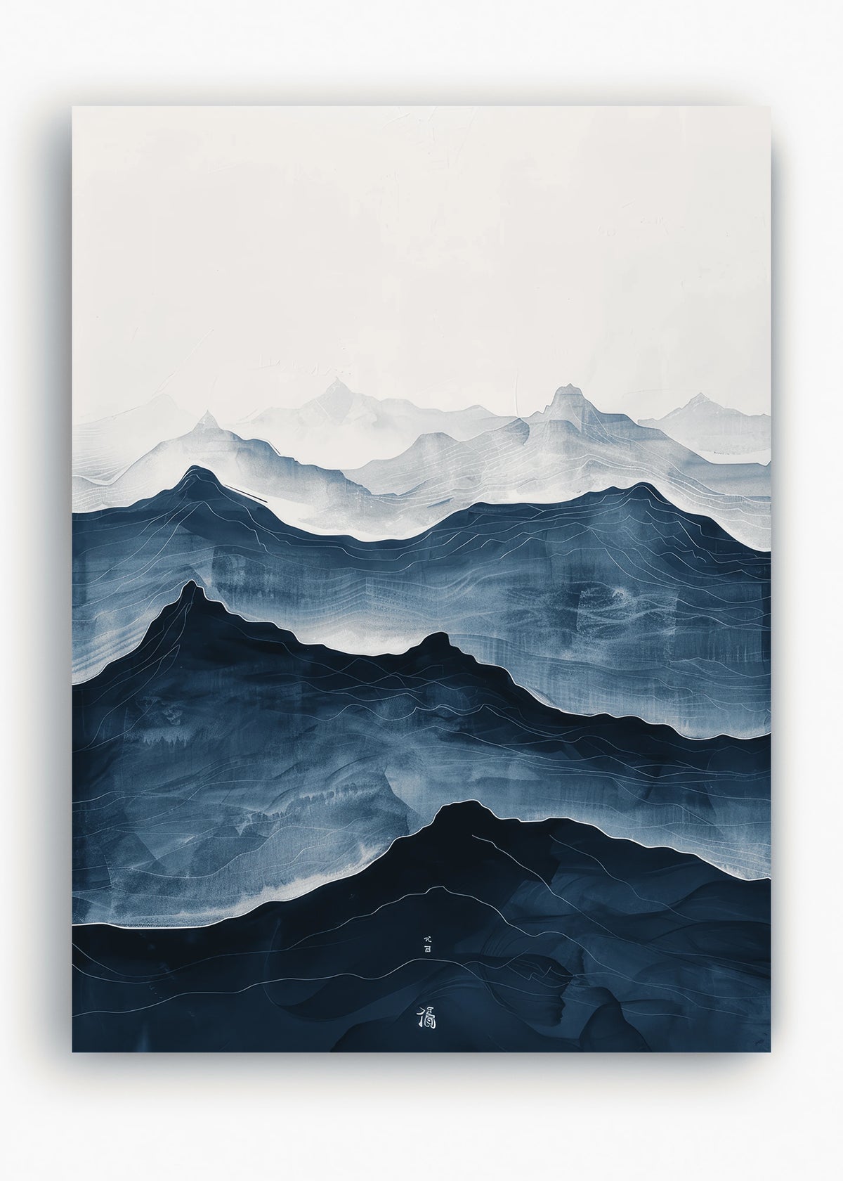 Toile imprimée vagues abstraites Nesty - Art mural japandi (vue 9)