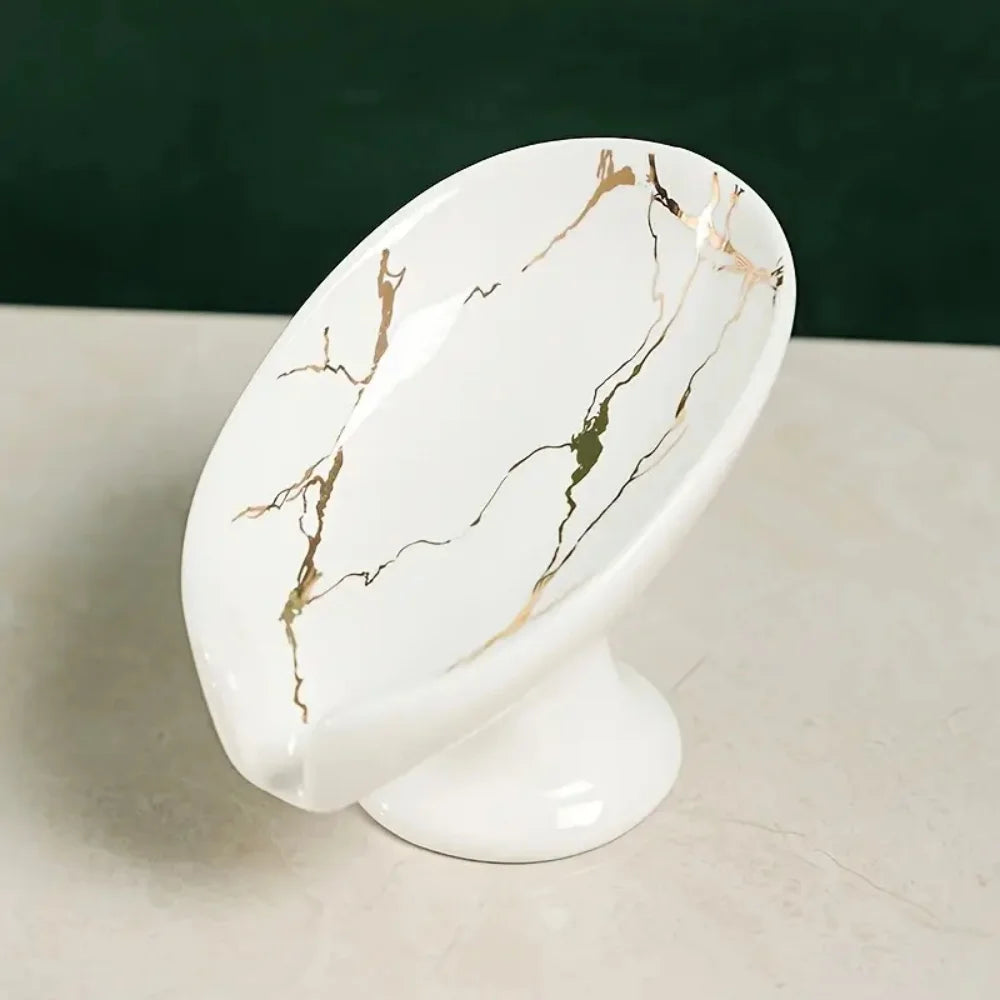 Porte-savon en céramique forme feuille, salle de bain et cuisine - Nesty (vue 7)