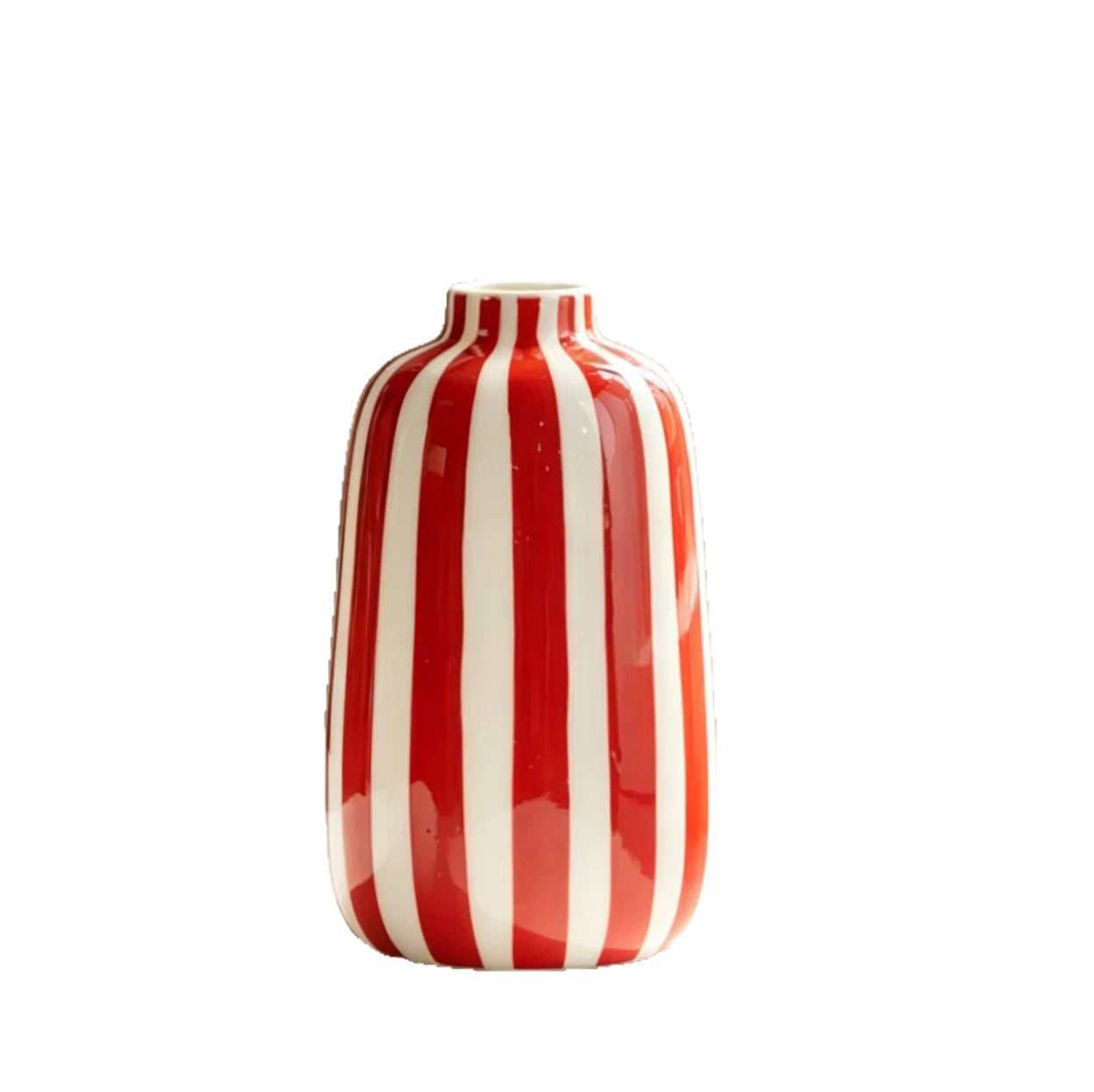 Vase en céramique à rayures géométriques colorées (vue 5) - Nesty