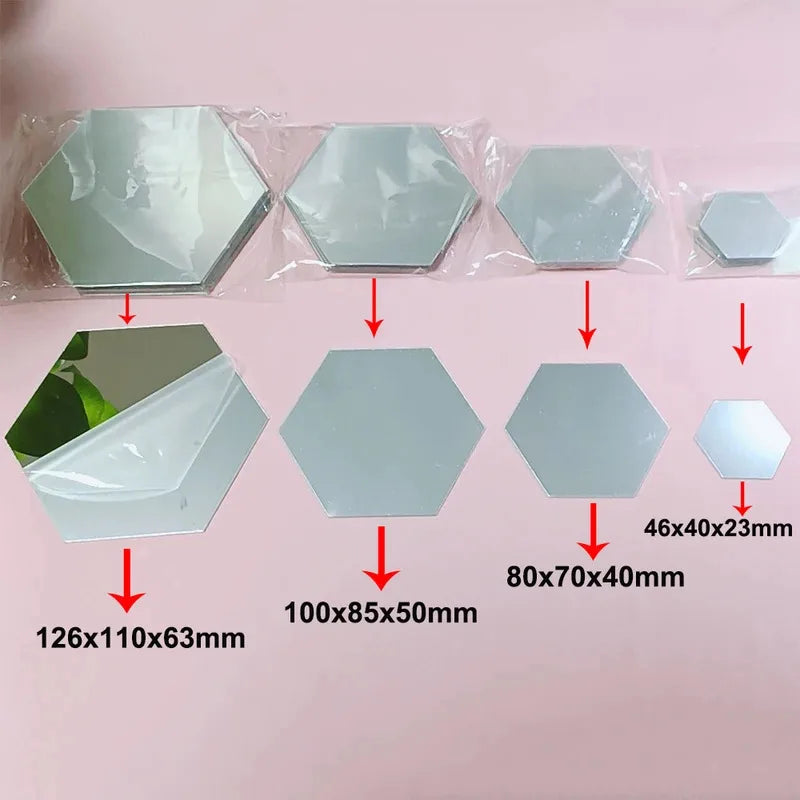 Stickers muraux miroir hexagonaux — set autocollant (vue 5) - Nesty
