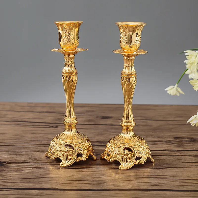 Duo de bougeoirs en métal, finition or ou argent (vue 7) - Nesty