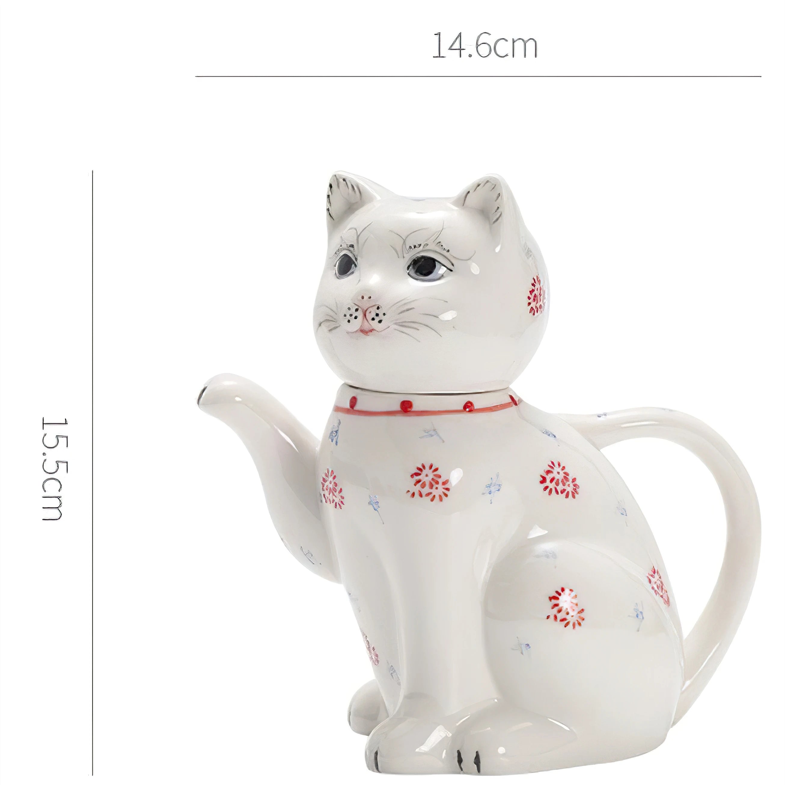 Théière en porcelaine forme de chat (vue 6) - Nesty
