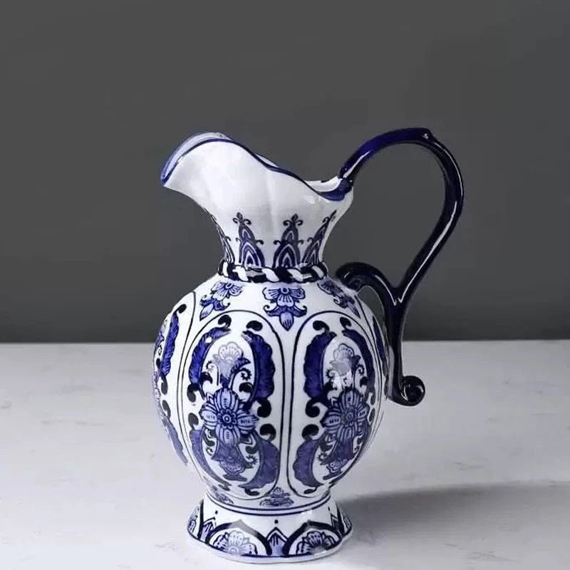 Vase en porcelaine bleu et blanc — motif ancien (vue 6) - Nesty