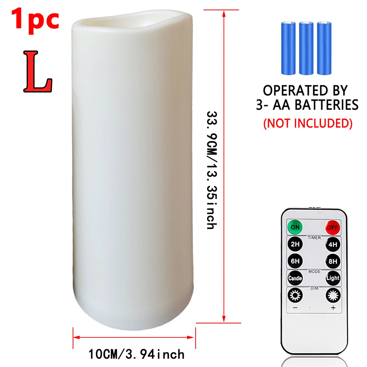 Bougies LED pilier vacillantes Nesty - Télécommande, intérieur et extérieur (vue 8)