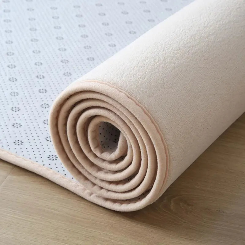 Tapis rond en velours corail — coloris unis (vue 5) - Nesty