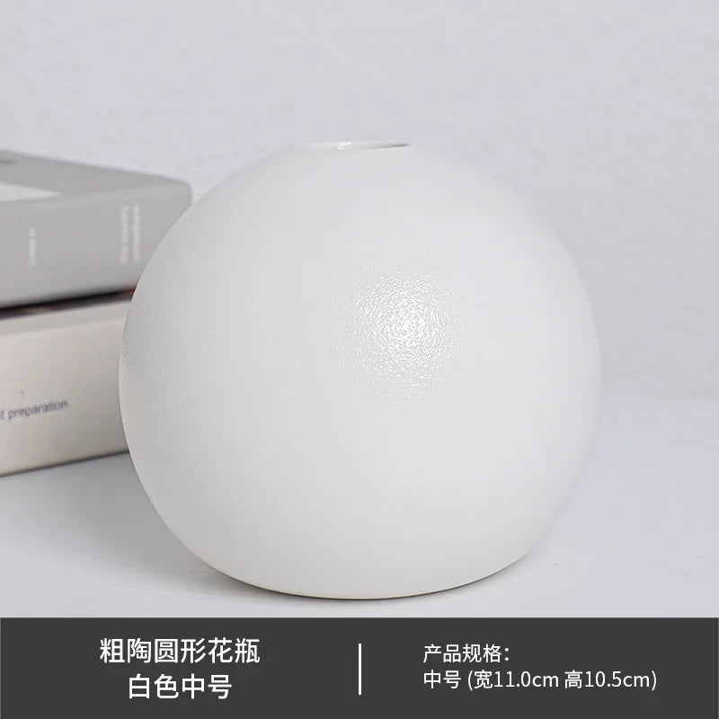 Vase céramique boule bicolore noir et blanc (vue 7) - Nesty
