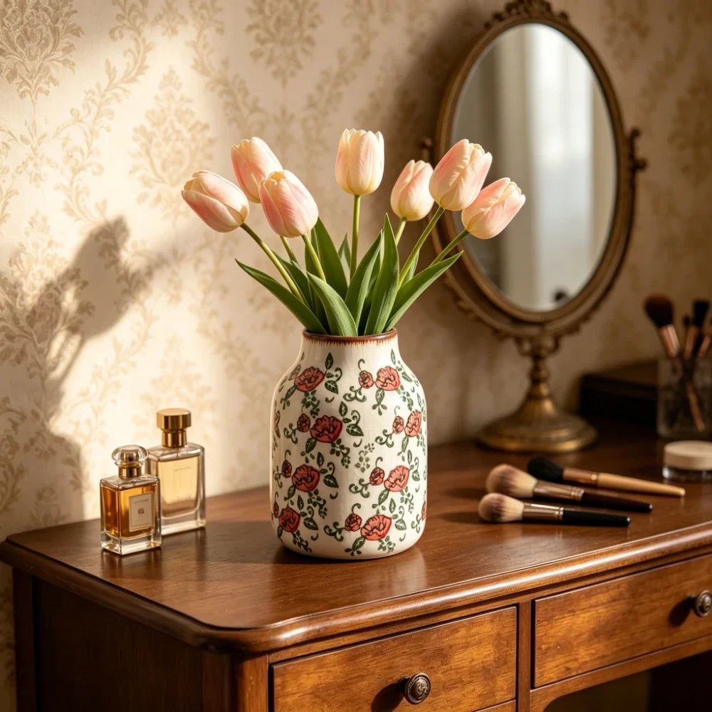 Petit vase en porcelaine émaillée, peinture traditionnelle - Nesty (vue 2)
