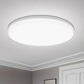 Plafonnier LED rond Nesty - Installé au plafond d'une pièce sobre